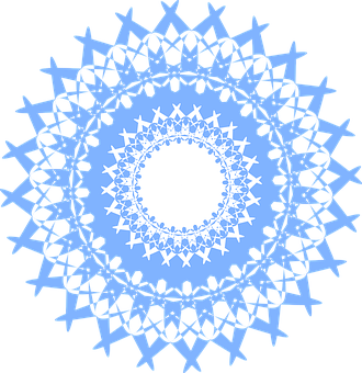 A Circular Pattern With Blue And White Design PNG