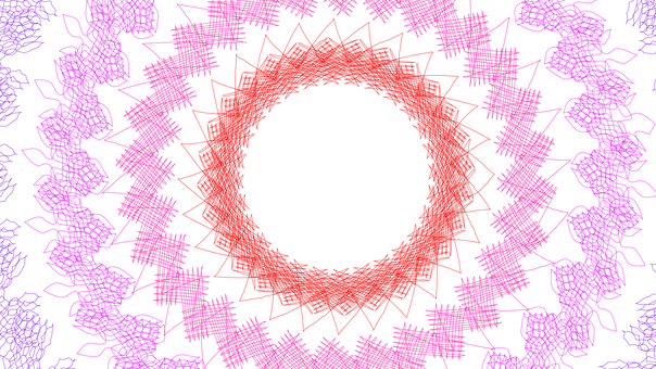 A Circular Pattern With Red And Purple Lines