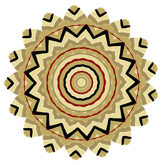 A Circular Pattern With Zigzag Lines PNG