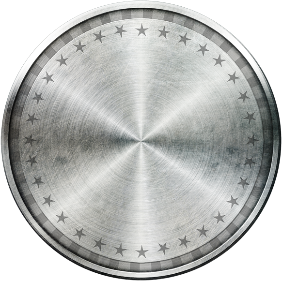 A Circular Silver Metal Surface With Stars And Stripes