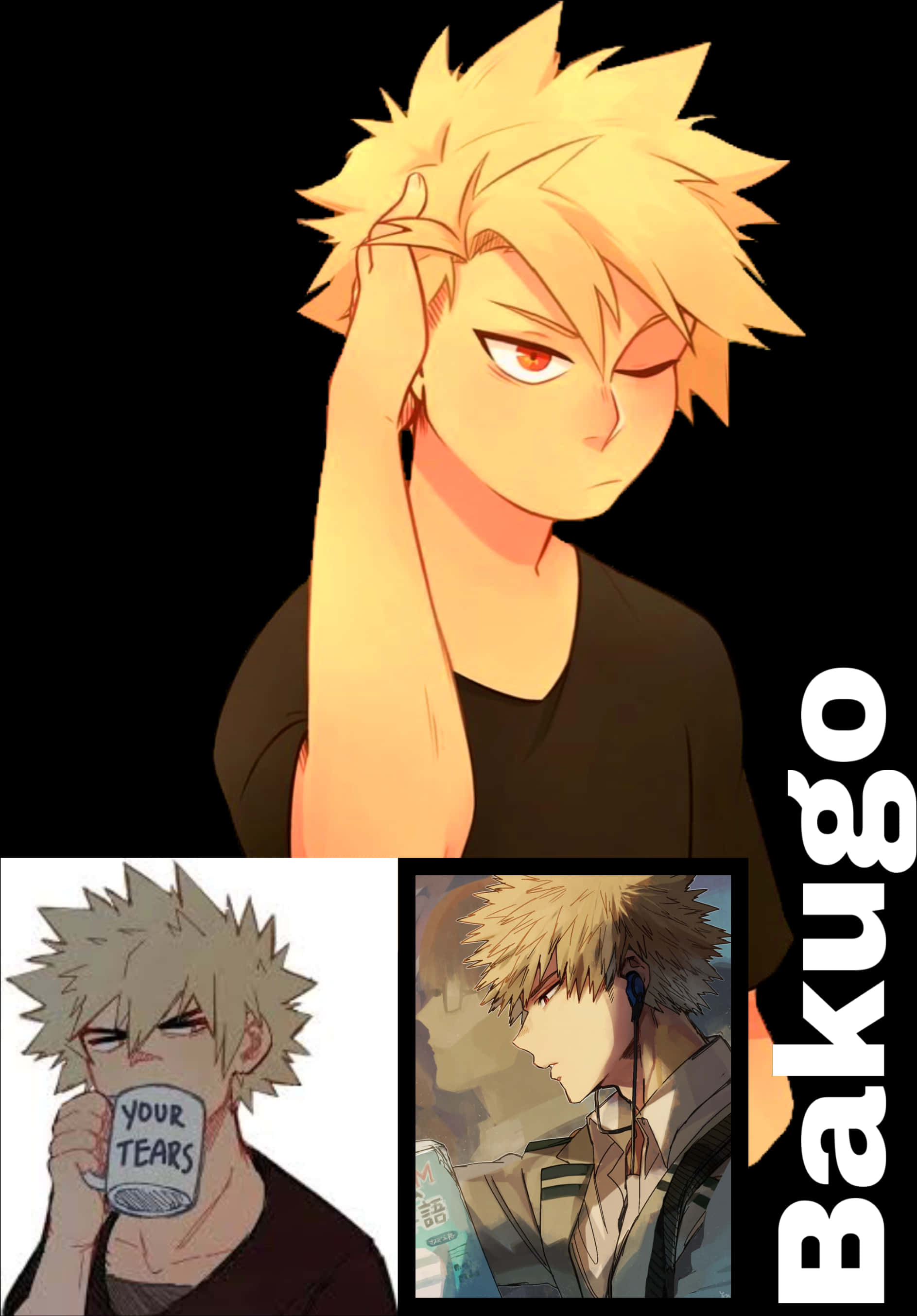 A Collage Of A Man With Blonde Hair PNG