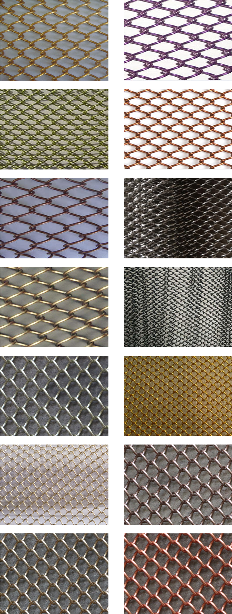 A Collage Of Different Types Of Metal Mesh
