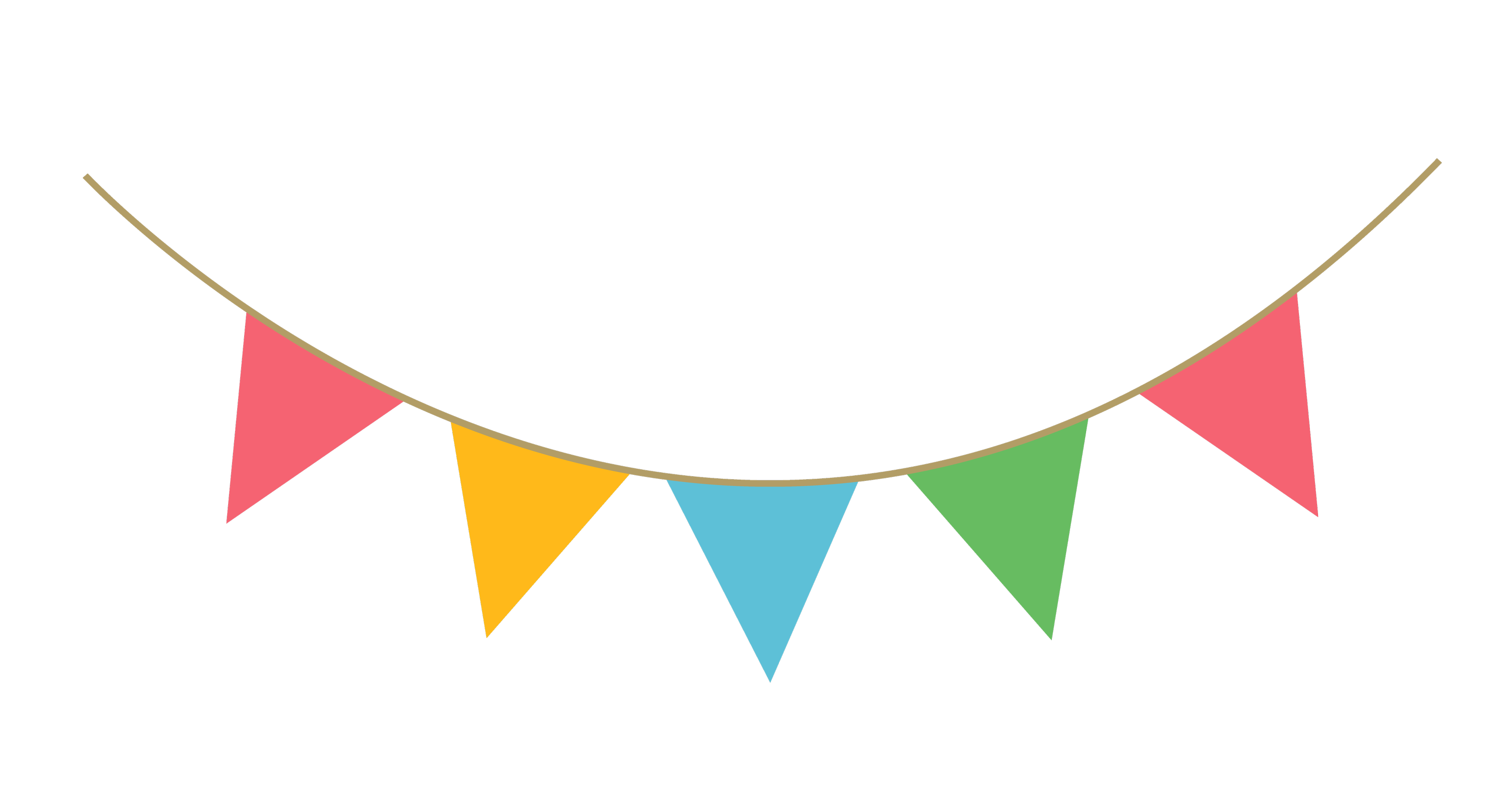 A Colorful Bunting On A Black Background PNG