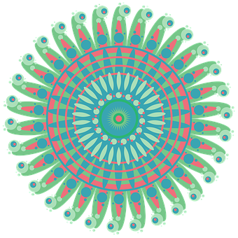 A Colorful Circular Pattern On A Black Background PNG