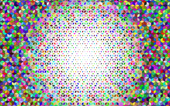 A Colorful Cubes Pattern PNG