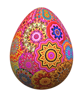 A Colorful Egg With A Black Background