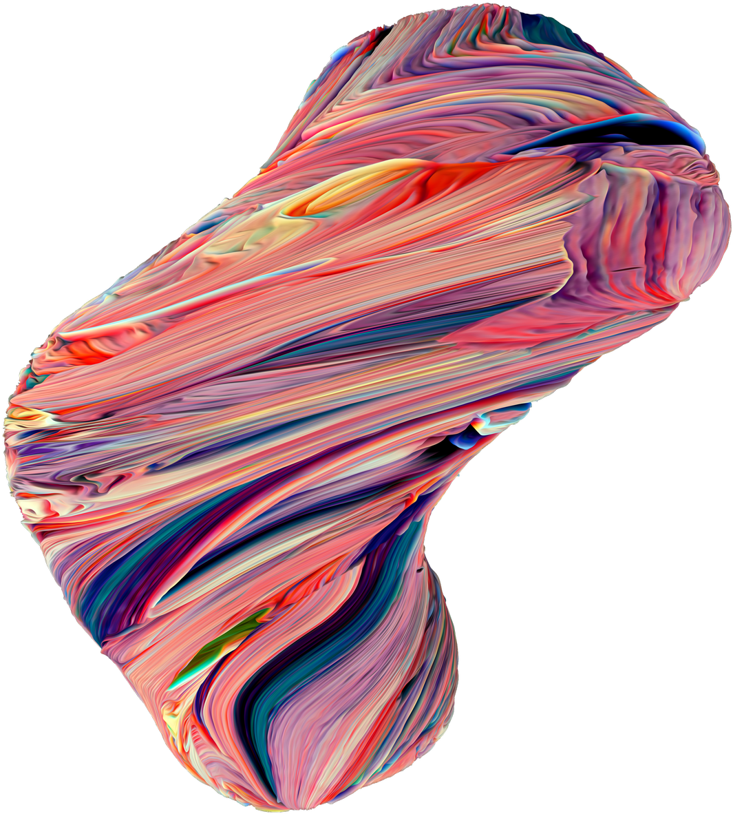 A Colorful Swirly Object On A Black Background PNG