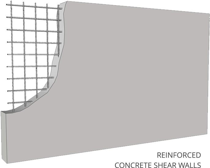 A Concrete Shear Wall With A Hole In The Wall PNG