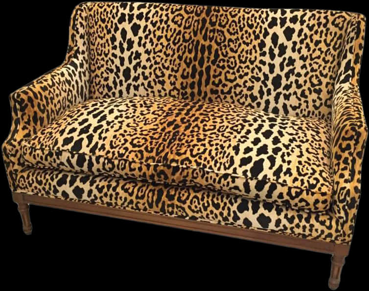 A Couch With A Leopard Print Pattern PNG