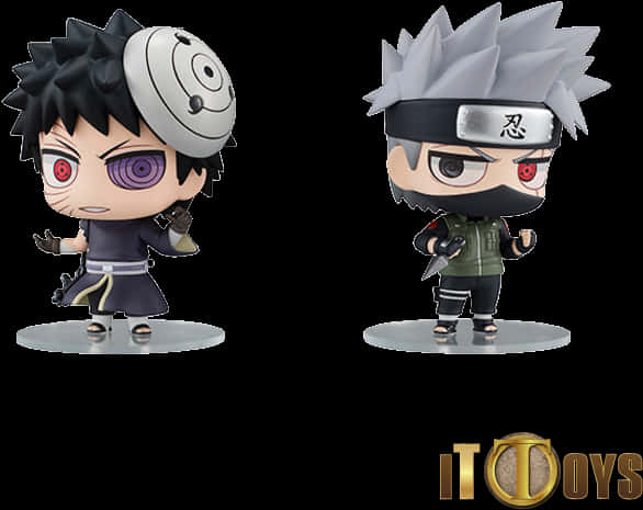 A Couple Of Figurines Of Anime Characters PNG