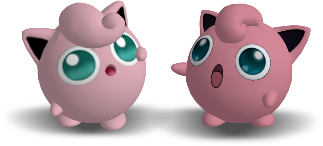 A Couple Of Round Pink Balls With Big Eyes And A Black Background