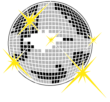 A Disco Ball With Stars PNG