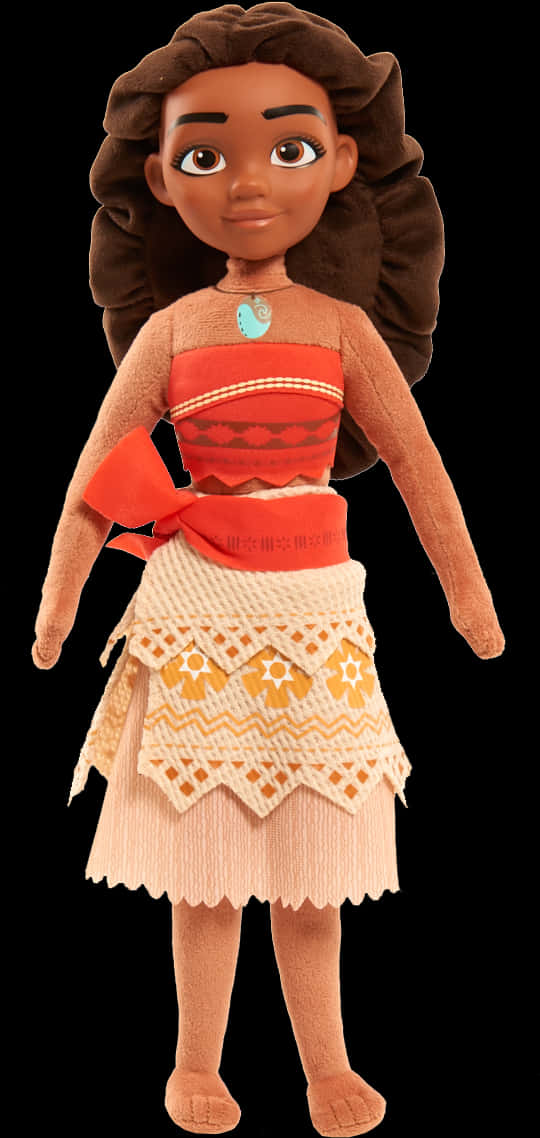 A Doll With A Skirt And A Red Bow