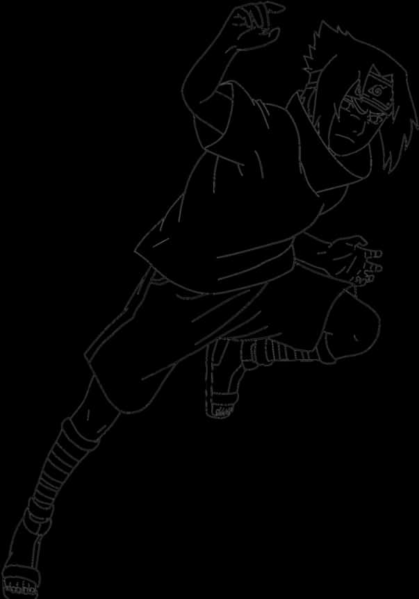 A Drawing Of A Man In A Ninja Pose PNG