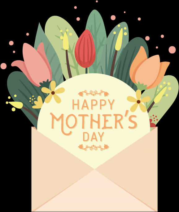 A Envelope With Flowers And Text PNG