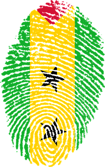 A Fingerprint With A Flag And A Star PNG
