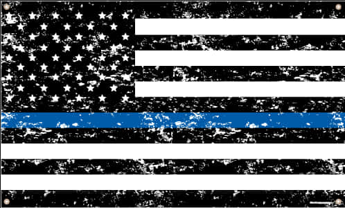 A Flag With A Thin Blue Line PNG