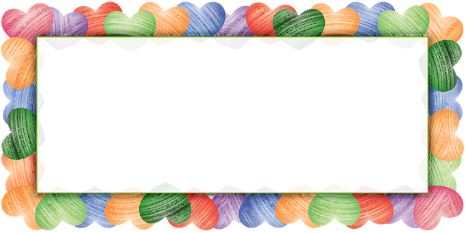 A Frame Of Colorful Hearts PNG