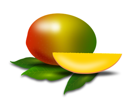 A Fruit With Leaves On A Black Background PNG
