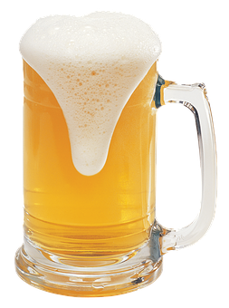 A Glass Mug Of Beer With Foam PNG