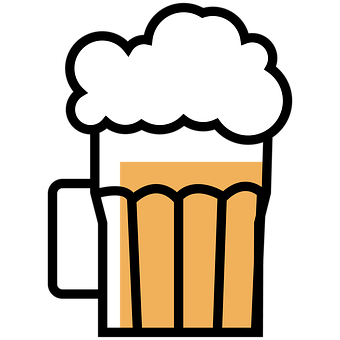A Glass Of Beer With A White Foamy Top PNG