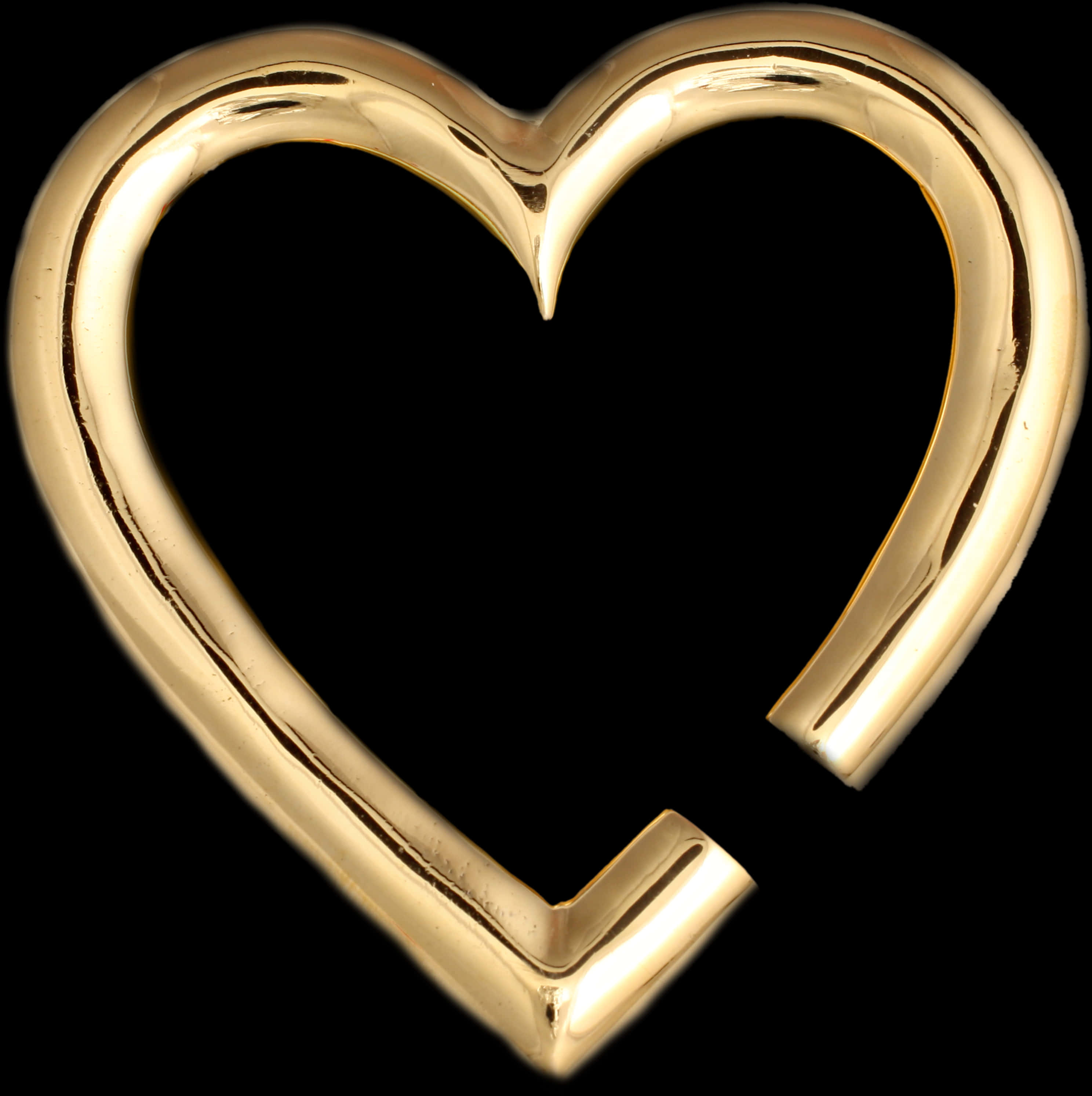 A Gold Heart Shaped Object PNG