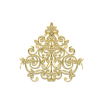A Gold Ornate Design On A Black Background PNG