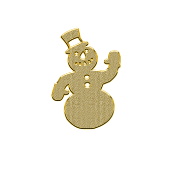 A Gold Snowman With A Hat PNG