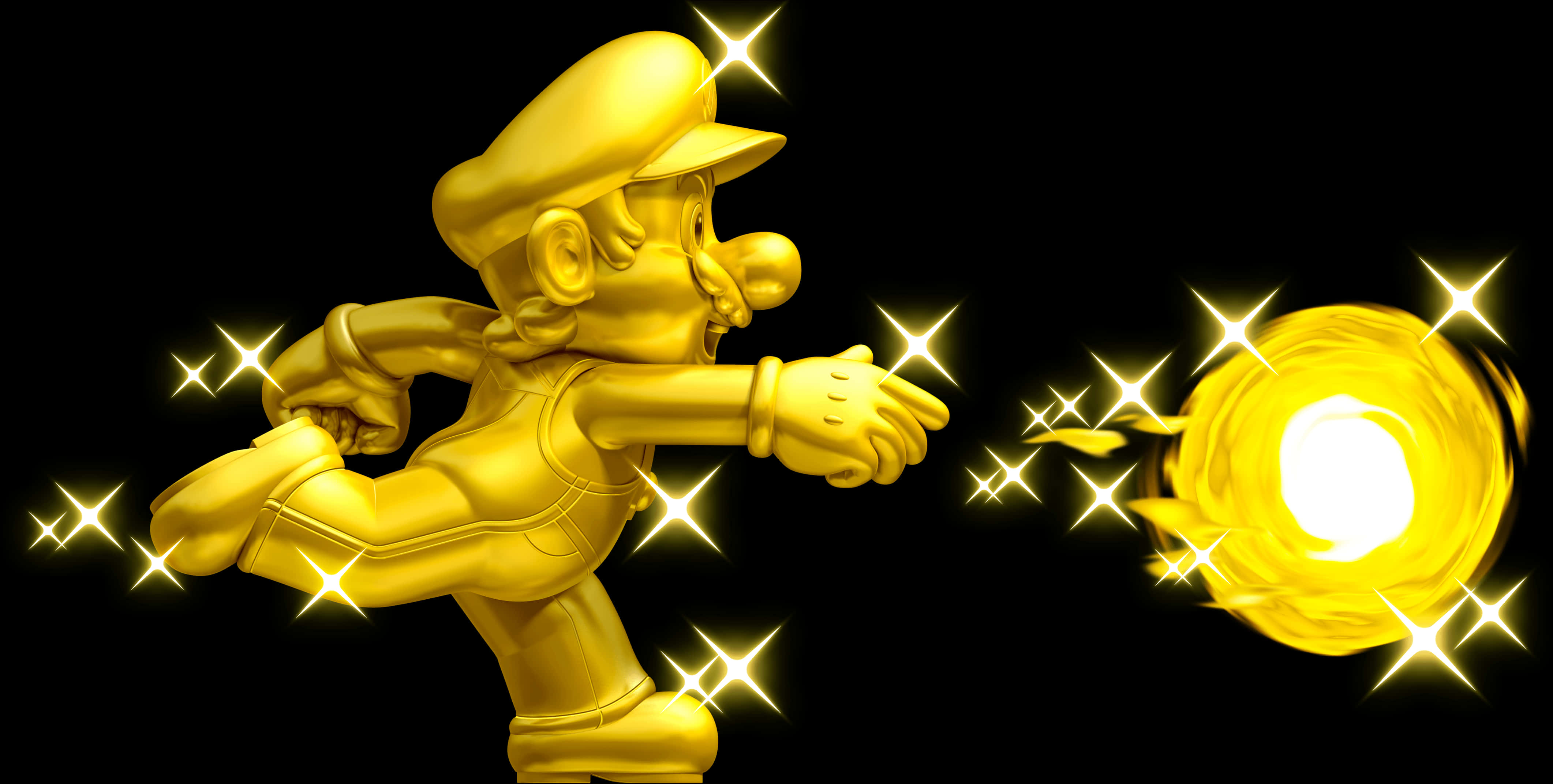 A Gold Statue Of A Man Throwing A Ball PNG