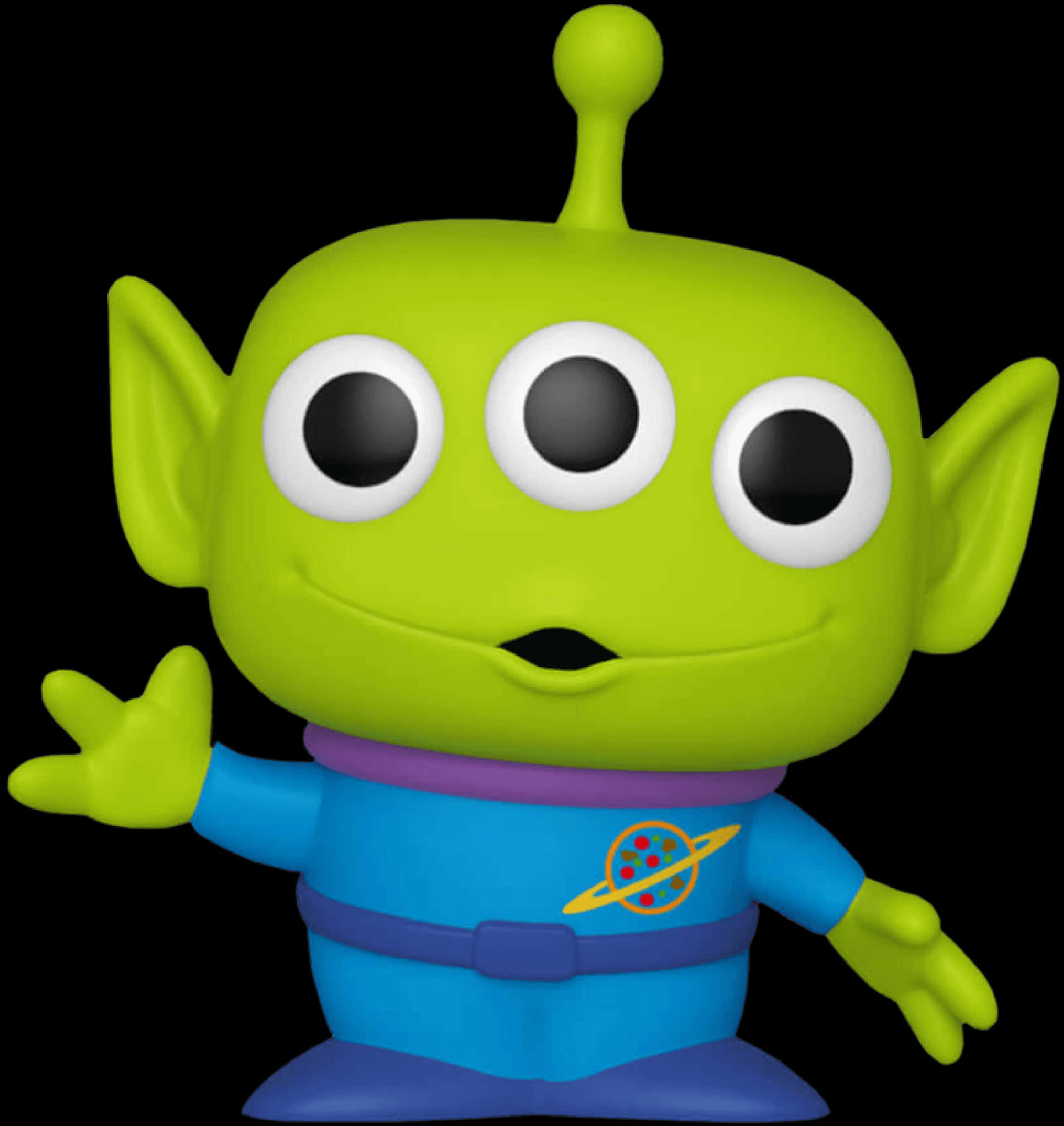 A Green Alien With Three Eyes PNG