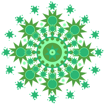 A Green And Black Mandala PNG