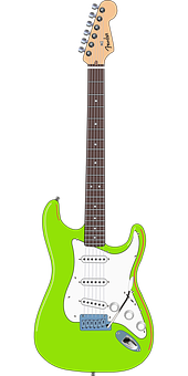 A Green And White Electric Guitar
