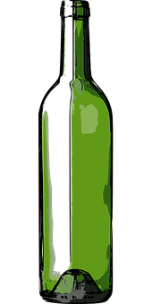 A Green Bottle With A Black Background PNG