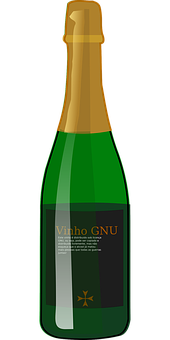 A Green Bottle With A Gold Cap PNG