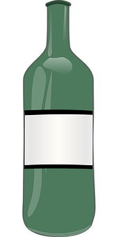 A Green Bottle With A White Label PNG