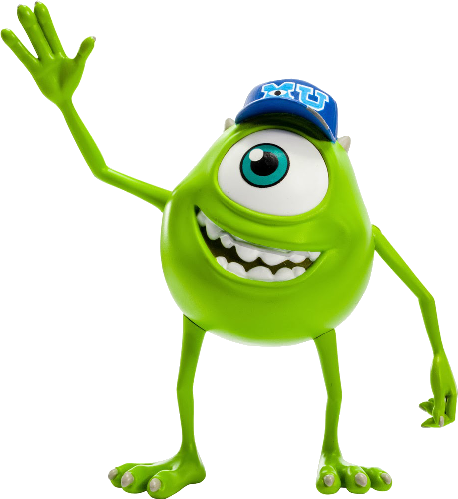 A Green Cartoon Character With One Hand Up
