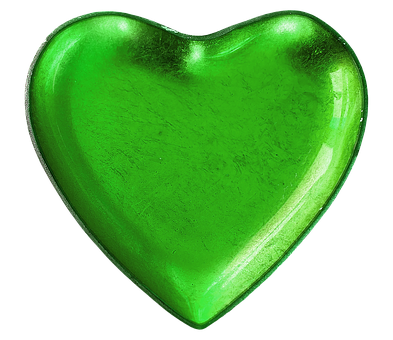 A Green Heart Shaped Object PNG