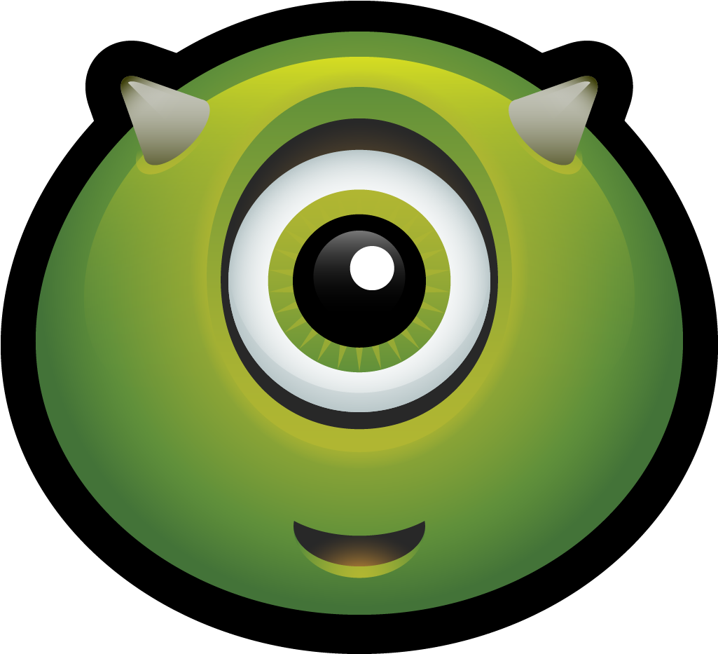 A Green Monster With Horns And Eyeball PNG