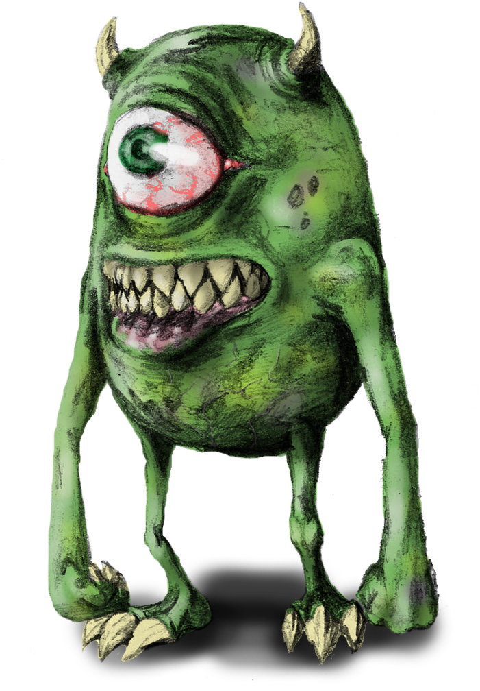 A Green Monster With One Eye And Mouth PNG
