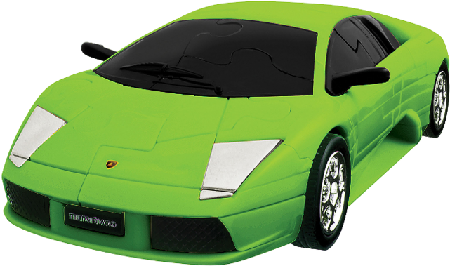 A Green Sports Car With Black Windows