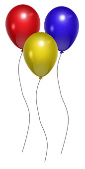 A Group Of Balloons In A Black Background PNG
