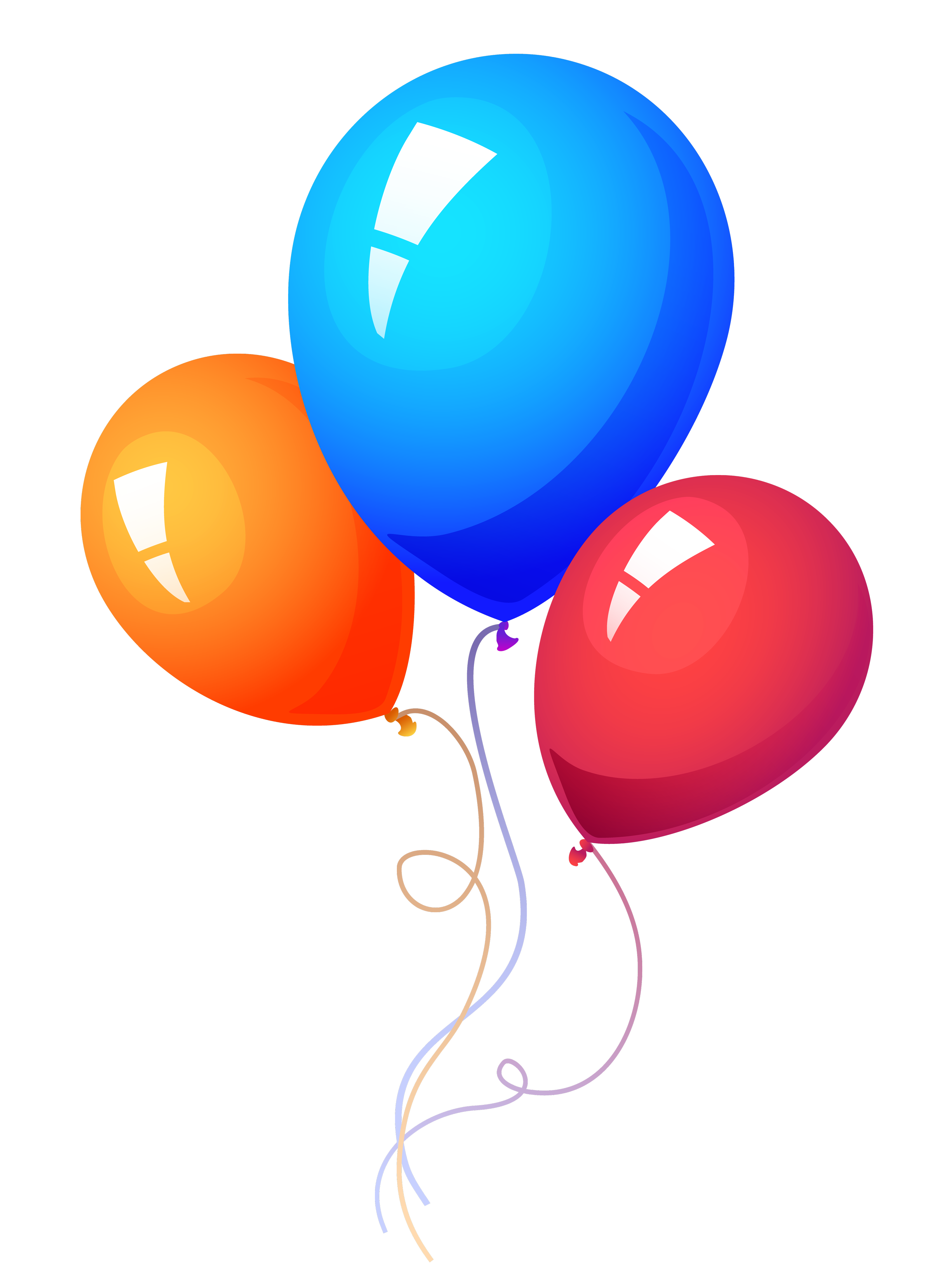 A Group Of Balloons On A Black Background PNG