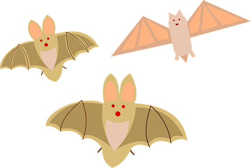 A Group Of Bats On A Black Background PNG