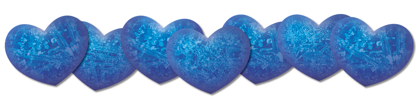 A Group Of Blue Hearts PNG