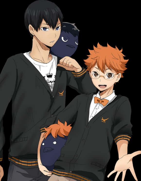 A Group Of Boys With Orange Hair And Glasses PNG