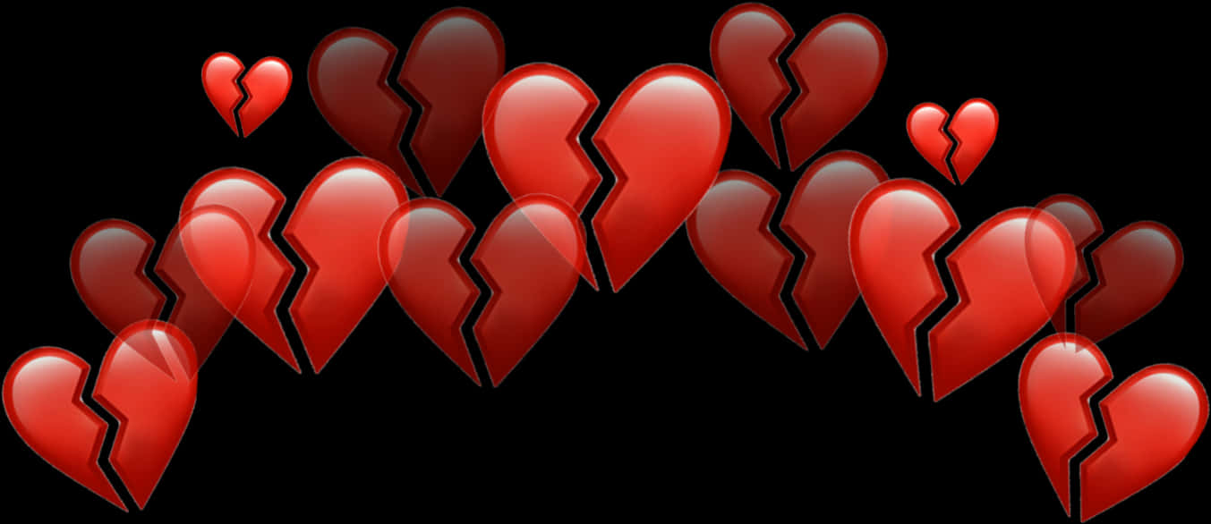 A Group Of Broken Hearts PNG