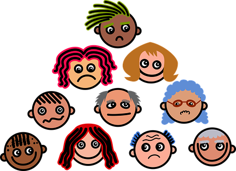 A Group Of Cartoon Faces PNG