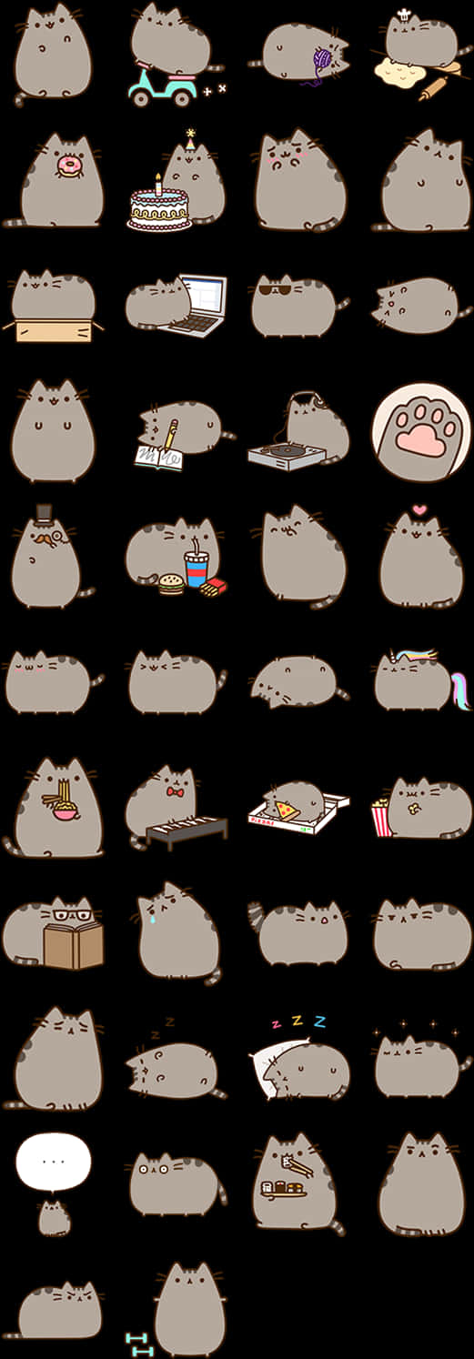 A Group Of Cats With Different Objects PNG