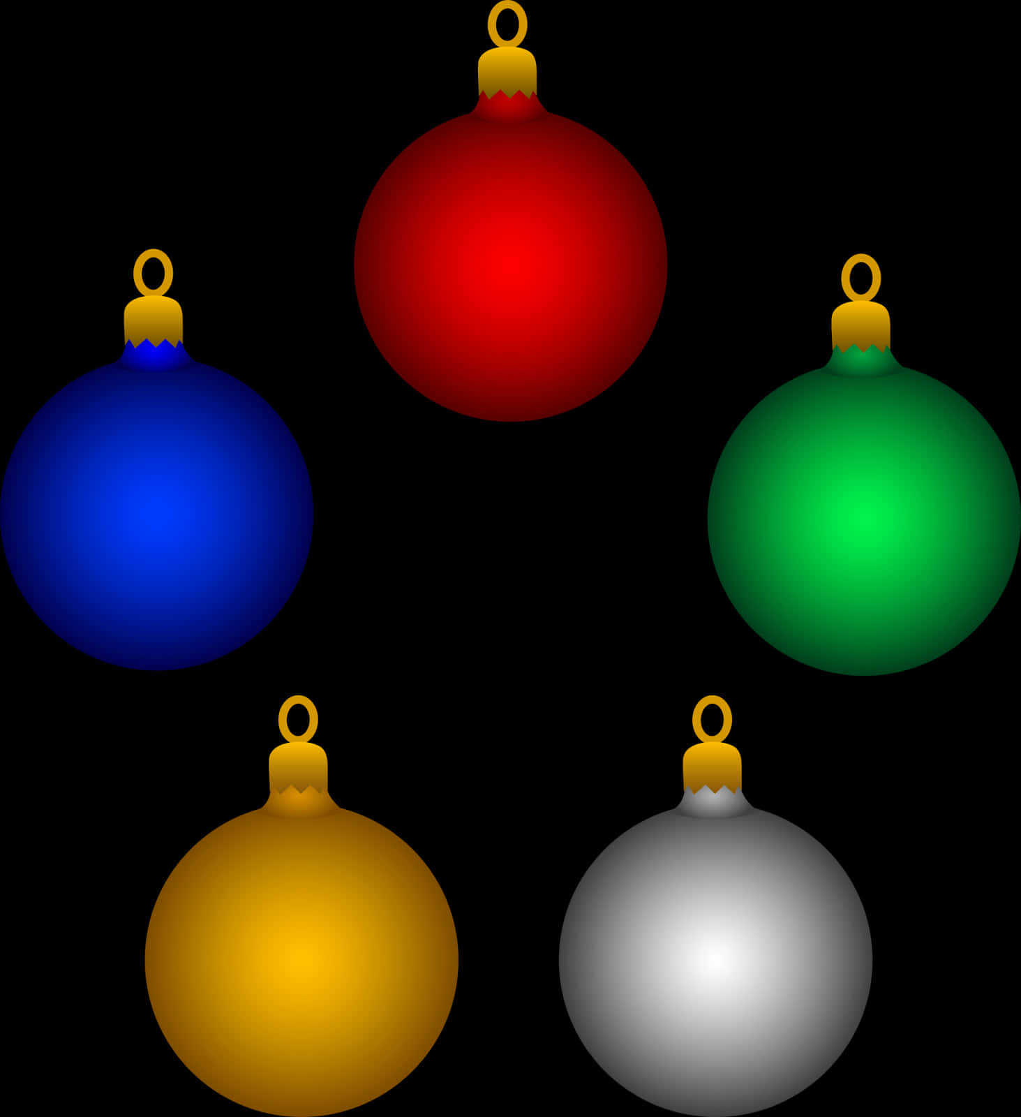 A Group Of Colorful Ornaments