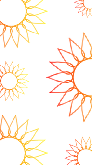 A Group Of Colorful Sun Designs PNG